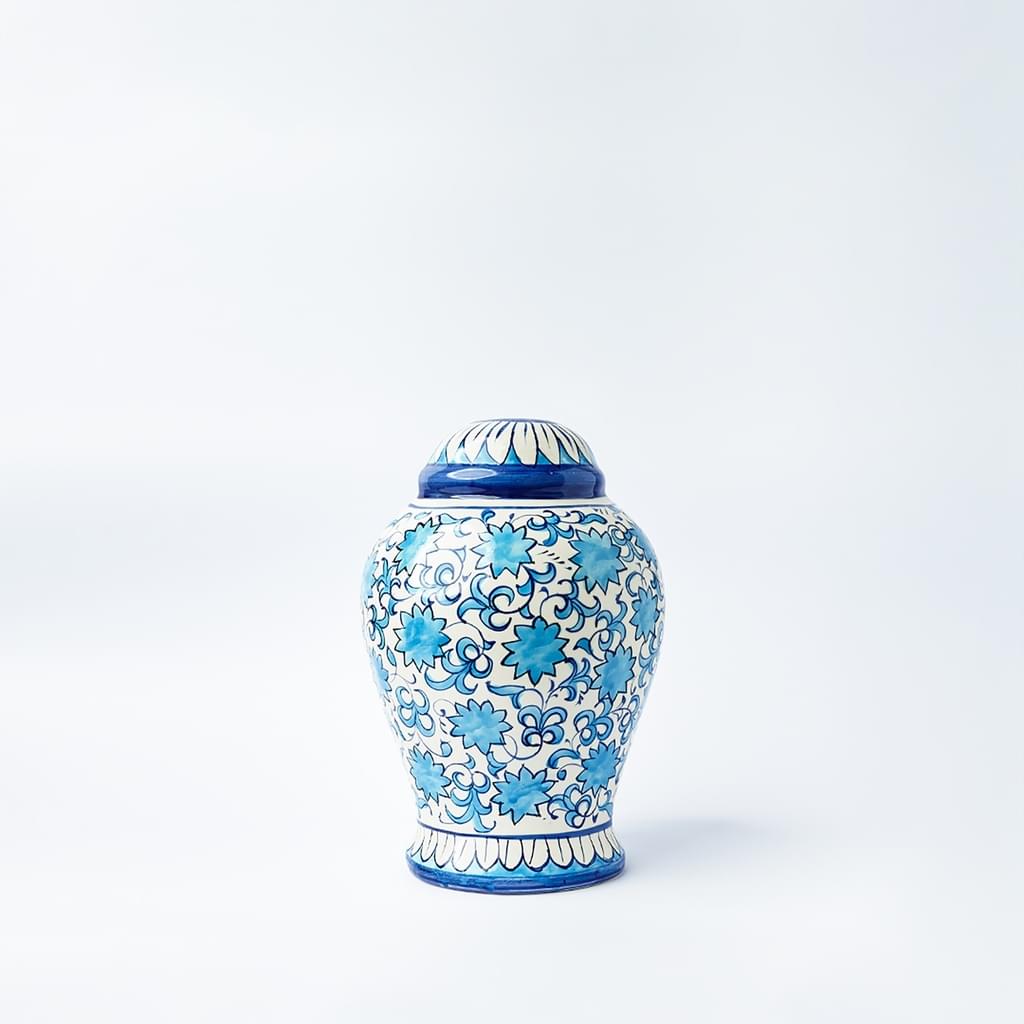 blue pottery table lamp (b c)