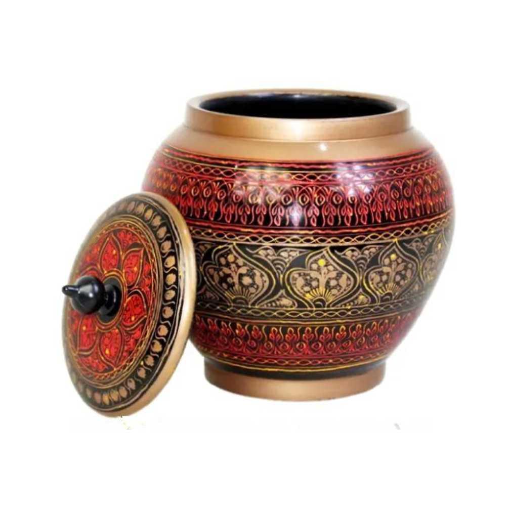 rose wood jar black & gold